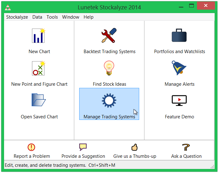 Manage Trading System tool button