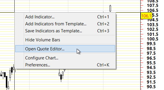 Open Quote Editor context menu