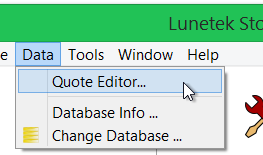 Open Quote Editor menu item