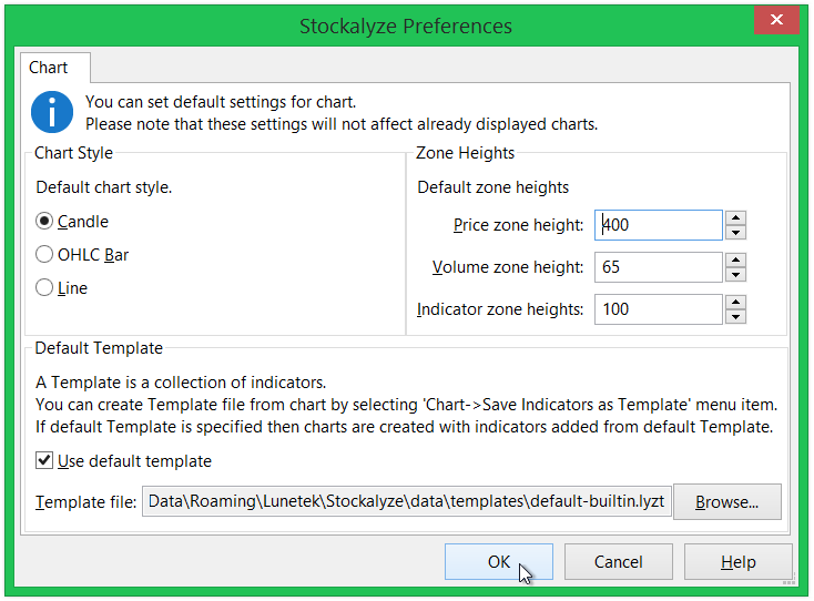 Stockalyze Preference Dialog