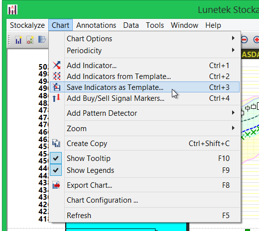 Save Template menu item