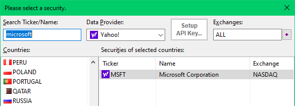 Searching symbol of Microsoft