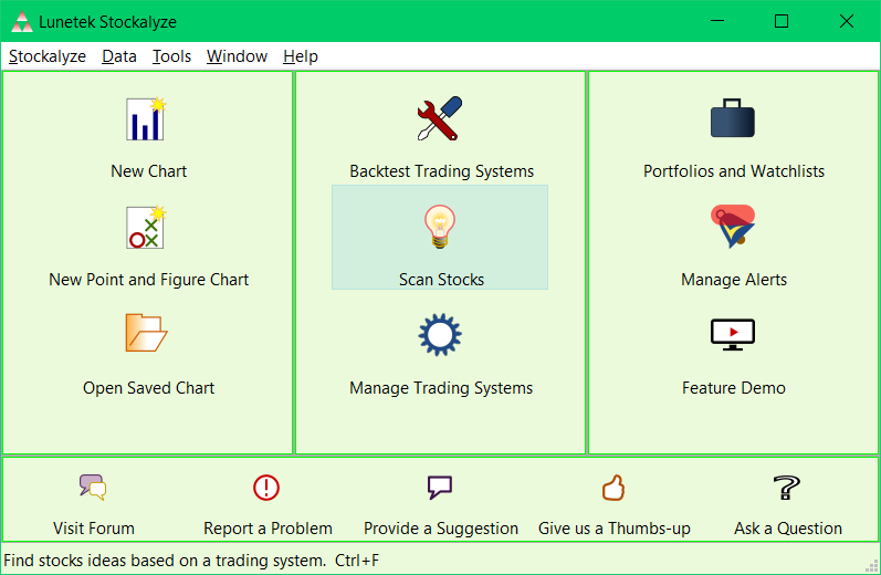 Stock Screener tool button